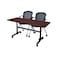 Kobe Rectangle FlipTop Table, 60" W, 29" H, Laminate Top, Mahogany MKFT6030MH23BK - alternate 1